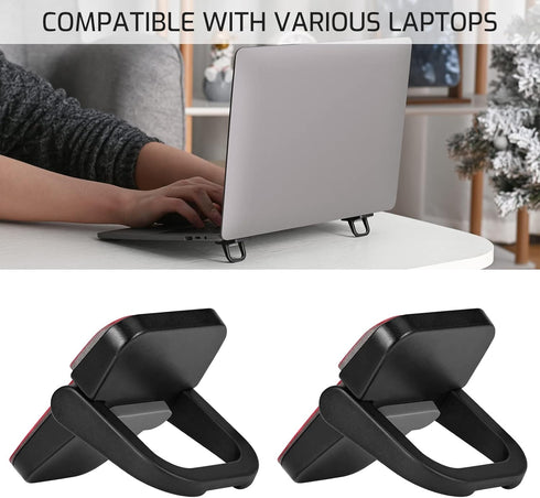 2 PCS Portable Invisible Laptop Stand,Mini Aluminum Laptop Feet Lifter,Self Adhesive Foldable Laptop Cooling Riser,Computer Keyboard Mount Kicksta...