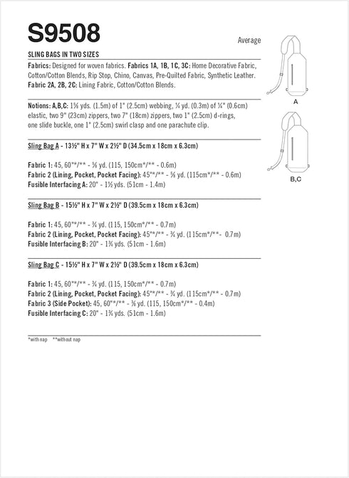 Simplicity Cross-Body Bag Sewing Pattern Kit, Code S9508, Two Sizes, Multicolor...