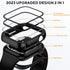 2 in 1 Bling Waterproof Case for Apple watch Series 8 7 45mm, 360 Protective PC Cover Front & Back Bumper with Tempered Glass Screen Protector, Cr...