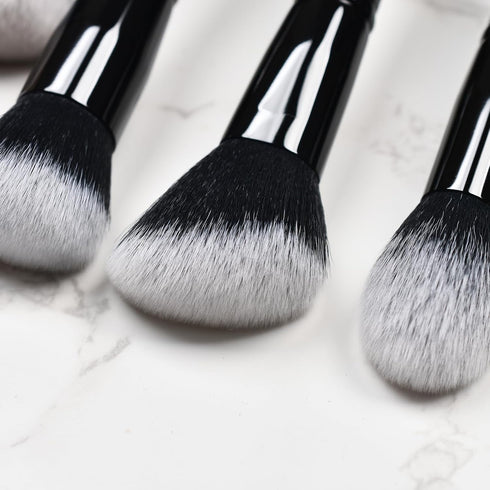 LORYP 4 Pcs Full Face Professional Makeup Brushes Set with Retractable Kabuki Airbrush For Powder,Liquid,Cream,Angled Blush Brush, Foundation Brus...