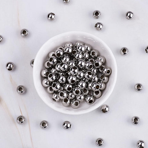 Fashewelry 100Pcs Stainless Steel Rondelle Round Spacer Beads 8mm Polished Smooth Metal Loose Ball Beads for Jewelry Making Hole: 3.5mm...