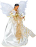 Kurt Adler Lighted Christmas Tree Treetop, 10-Lights, African American Angel, Ivory & Gold, 12in...