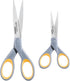Westcott ?13824 7” & 5” Pointed Titanium-Bonded Crafting Scissors with Soft Handles, Gray/Yellow (2 Pack)...