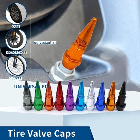 Tires Valve Stem Caps Aluminum Alloy Car Valve Cover Universal Fit Most Cars SUV Bike Trucks Motorcycles 4 Pcs/Set (Gold)...
