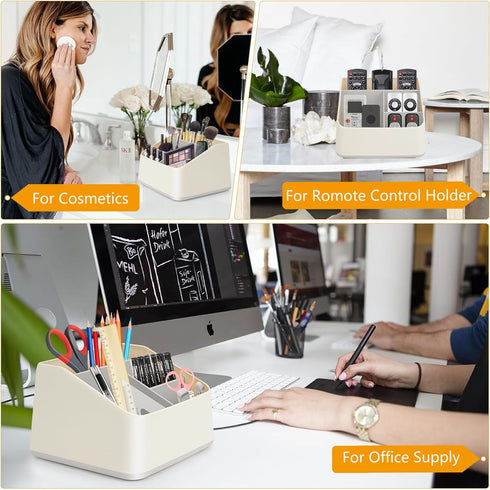 Pen Holder for Desk,Desktop Organizer with 4 Compartments for Office Supply, Pencil Holder Pen Cup for Office School Home Art Supply...