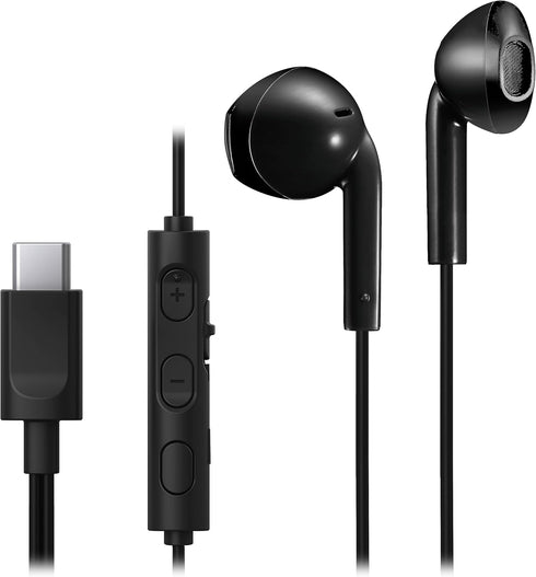 JVC USB-C Wired Earbuds Headphones, Delay-Free for Videos and Gaming, Built-in DAC Reduces Noise and Improves Sound Quality, 10.7 mm Diameter Neod...