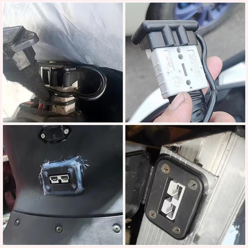 4pcs Battery Quick Connect/Disconnect Connector Kit, 50Amp Battery Connector for 6/8/10/12 Gauge Cables, Cable Connector Plug with Mounting Bracke...