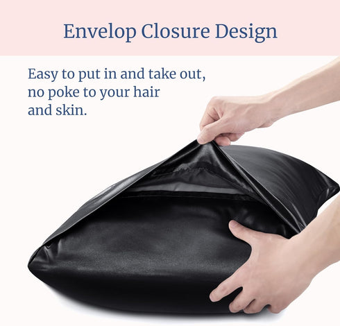 BEDELITE Satin Pillowcase for Hair and Skin, Super Soft and Cooling Similar to Silk Pillow Cases 2 Pack with Envelope Closure, Gift for Women Men(...