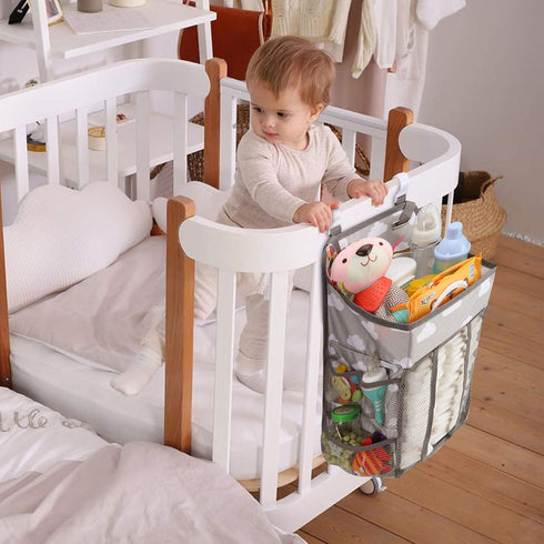 Accmor Hanging Baby Diaper Caddy Organizer, Diaper Stacker, Baby Crib Hanging Classified Storage Bag Organizer for Changing Table, Crib, Playard o...