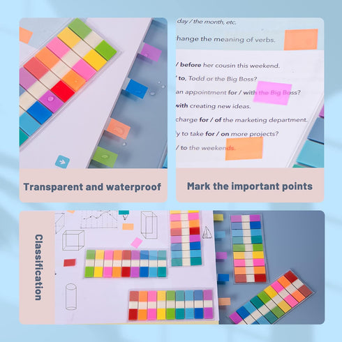 756 Pieces Transparent Sticky Notes Page Markers Book Tabs Page Tabs, Pop Up Index Tabs,Tabs for Annotating Books...