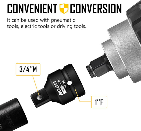 BOEN 1"F to 3/4"M Impact Socket Adapter, Cr-Mo Steel,Socket Adapter Set for Impact Driver Conversions...