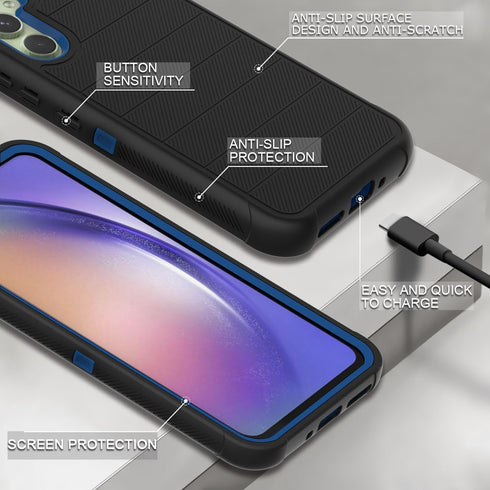 for Samsung Galaxy A54 5G Phone Case with 2 Pack Tempered Glass Screen Protector, Belt Clip Holster Rugged Heavy Duty Military Shockproof Protecti...