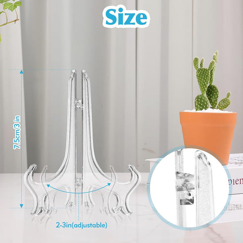 18 Pcs Small Easel Stand for Display, 3 Inch Clear Plate Stands for Display, Book Display Stand, Plate Holders for Displaying, Picture Frame/Sport...