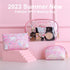 Cosmetic Big Makeup Bag Cosmetic Bag Travel Carrying Case Kitty Cat Toiletry Bag Lady Gift Valentine's Day Gift (HappyTime-3PCS) (HB-000)...