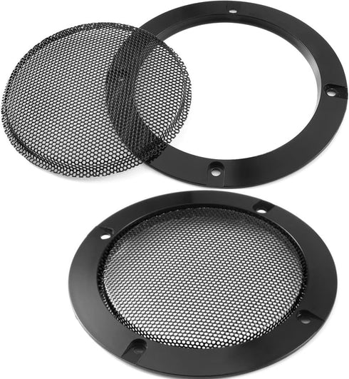 10" Universal Speaker Grille Mesh Cover, Round Decorative Ring Woofer Protection Grille Protective Cover for Cars Home Stereo DIY Accessories Blac...