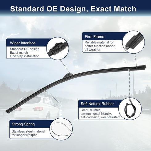 X AUTOHAUX 400mm 16" Rear Window Windshield Wiper Blade for Audi A4 Avant 2007-2016 for Audi Q3 2011-2016...