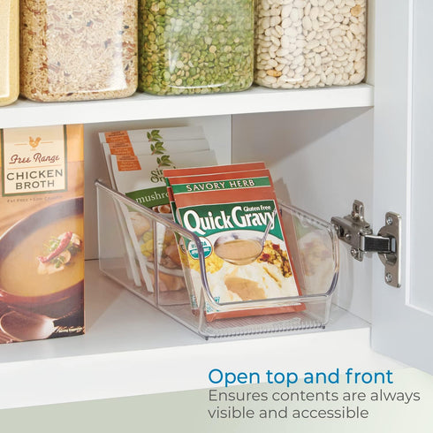 iDesign Linus Spice Packet Organizer Bin for Kitchen Pantry, Cabinet, Countertops - Clear Large...