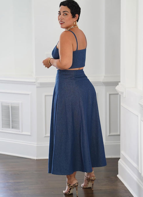 Simplicity Women's Cropped Corset Top and Skirt Sewing Pattern Packet by Mimi G Style, Design Code S9894, Sizes 20W-22W-24W-26W-28W...