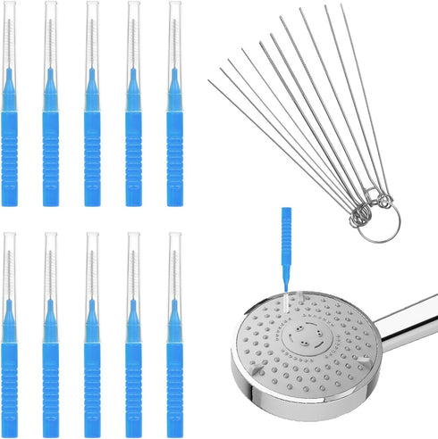10pcs Shower Head Cleaning Tool, Shower Head Cleaner Picks with 10 Shower Head Cleaner Brush Gap Hole Anti-Clogging Cleaning Brush for Shower Head...