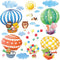 DECOWALL DA-1406B Animal Hot Air Balloons Kids Wall Stickers Wall Decals Peel and Stick Removable Wall Stickers for Kids Nursery Bedroom Living Ro...