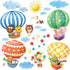 DECOWALL DA-1406B Animal Hot Air Balloons Kids Wall Stickers Wall Decals Peel and Stick Removable Wall Stickers for Kids Nursery Bedroom Living Ro...