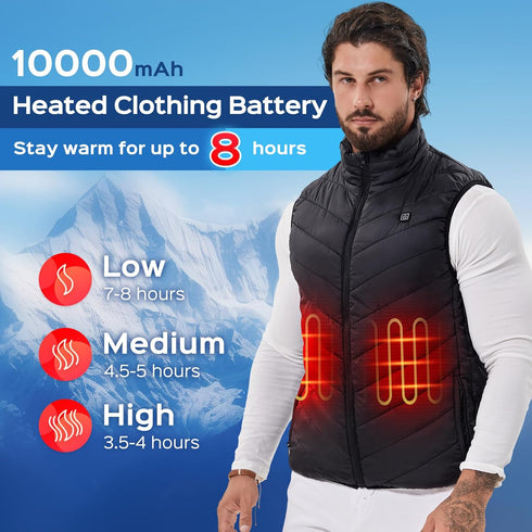 5v/2a Heated Vest Battery Pack 10000mah Power Bank for Heating Vests Jackets Coats Hoodies USB Battery for Electric Vest Jacket for Men for Women ...