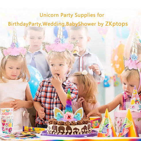 Unicorn Cake Topper Handmade Rainbow Horn Unicorn Cake Topper Happy Birthday Party Decoration Supplies Magic Reusable Cake Toppers with Eyelashes ...