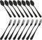 16 Pieces Black Demitasse Espresso Spoon (4 inch) and Stainless Steel Forks (4.8 inch), DaKuan Mini Coffee Spoons & Cake Forks for Dessert, Tea, A...