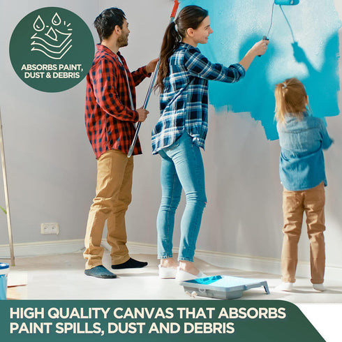 All Purpose Canvas Drop Cloth by CCS CHICAGO CANVAS & SUPPLY - Paint Tarp, Canvas Fabric, Drop Cloth Curtains, Paint Drop Cloth, Washable & Reusab...