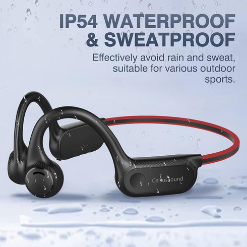 Bone Conduction Headphones with Noise-Canceling MIC, Bluetooth Waterproof Sport Headphones, Open Ear Stereo Headphones up to 10H Playtime, Wireles...
