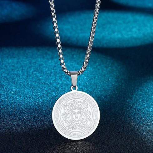 Mythology Medusa Gorgon Necklace For Women Men Ancient Greek Symbol Jewelry Stainless Steel Pagan Necklace Gift...