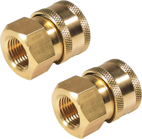 YAMATIC Pressure Washer Quick Connect,3/8 Quick Connect Fitting, 3/8'' Female NPT x 3/8'' Quick Connect, 3/8" Inch Brass Female Quick Connect Coup...