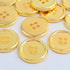 50 Pieces 25 mm Golden Plated Round Buttons with 4 Holes Plastic Sewing Buttons Handmade Ornament Buttons Bulk for DIY Sewing Crafts Handmade Repa...