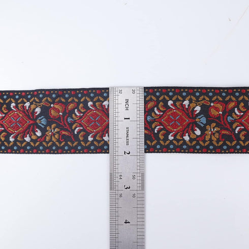 IDONGCAI Vintage Jacquard Ribbon Boho Lace Trim for Sewing Embroidered Trim 1.95" Wide 5 Yards...