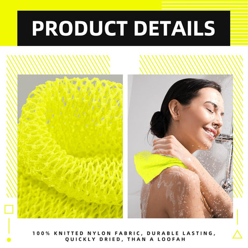 Geiserailie African Long Bathing Net Sponge Long Net Shower Body Scrubber Back Scrubber Skin Smoother Net Bathing Sponge for Daily Use or Stocking...