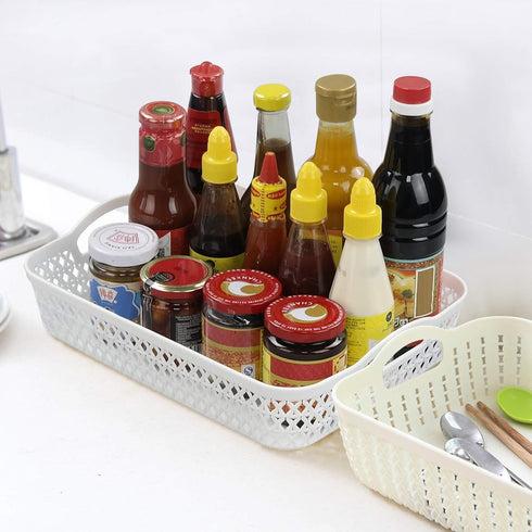 Weaving Plastic Baskets, Set of 6 A4 Paper Storage Tray...