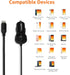 GiveAbay Basics 12W (5V, 2.4A) Car Charger with Lightning Cable (Coiled) for iPhone and Apple Devices, 1.5 ft - Black...