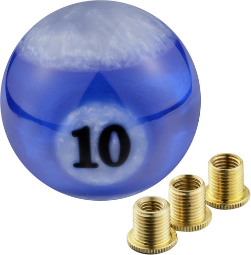 Resin Gear Knob Billiard Number 10 Shift Knobs Lever Stick Shifter Handle fit Most Manual Automatic Trucks SUV Cars, Blue...