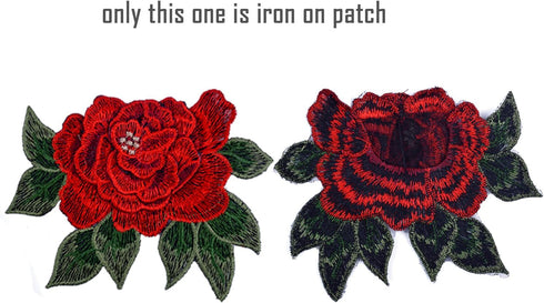 BronaGrand 10 Pieces 5 Pairs Embroidered Patches Rose Flower Sew on Patch Applique for DIY Clothing, Jeans,Sewing...