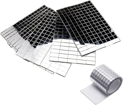 Unbrand 3500+ Small Silver Self-Adhesive Mirror Mosaic Tiles for Craft Projects: 5mm x 5mm, Peel and Stick, Modern, Solid, Square, Polished, 9.688...