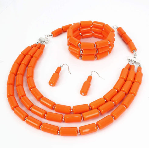Fashion Handmade Bead Multilayer Statement Necklace Bracelet Earrings Jewelry Set...