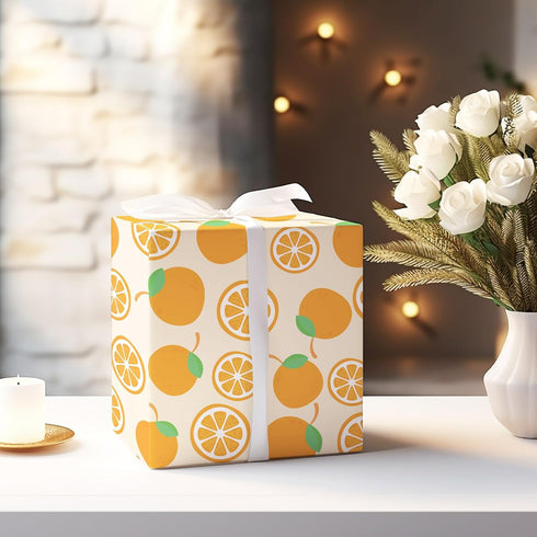 JarThenaAMCS 12 Sheet Fruit Wrapping Paper Strawberry Lemon Pineapple Gift Wrap Paper Bulk Summer Decorative Art Paper Folded Flat for Birthday Ba...
