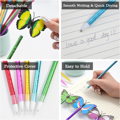18 Pcs Butterfly Party Favor Pens, Novelty Pens for Women Teacher Girls Kids, Cute Butterfly Pens Bulk, Fancy Back to School Office Home Writing S...