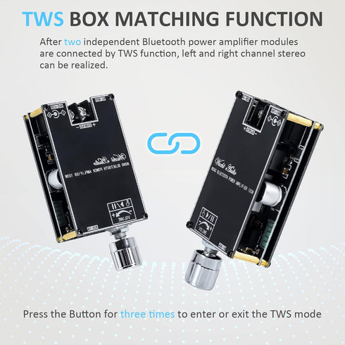 Bluetooth Amplifier Board, PEMENOL TWS DC 7-24V 100W Mono Audio Power Amplifier Module with Box Matching Function Support AUX/Bluetooth/USB for DI...