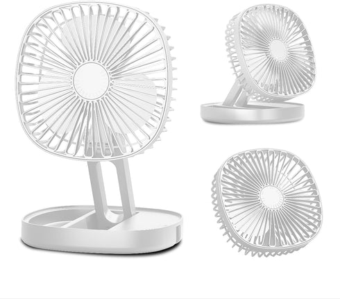 Upgrade Portable Table Fan with 3 Wind Speeds and Hook I Foldable USB Rechargeable Personal Fan for Bedroom Office RV Camping Air Circulator Cooli...