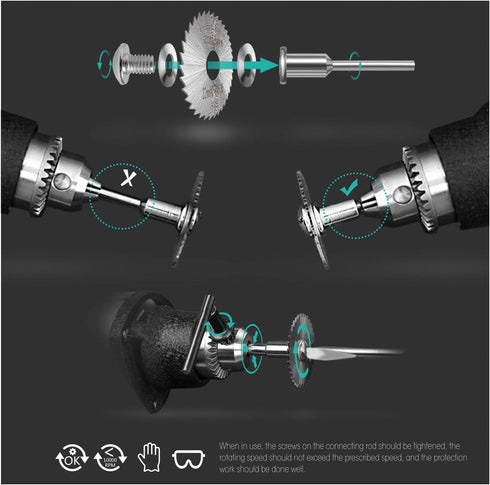 Cutting Wheel Set Compatible with Plastic 36pcs for Rotary Tool, HSS Circular Saw Blades 6pcs, Resin Cutting Discs 20pcs, 545 Diamond Cutting Whee...