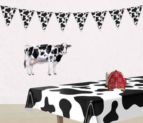 Cow Print Pennant Banner Party Accessory (1 count) (1/Pkg)...