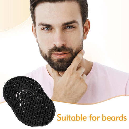 Pocket Palm Combs,6 Pieces Soft Portable Hand Comb,Pocket Beard Brush Massager Hair Brush Comb for Men and Pets(Black)...