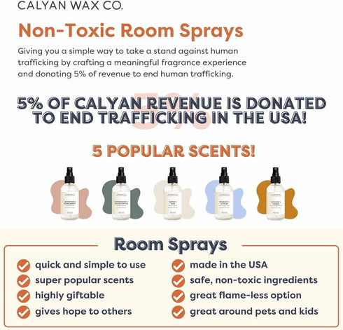 Calyan Wax Co. Evergreen & Eucalyptus Natural Room Spray Infused with Essential Oils, Air Freshener Spray & Aromatic Mist in Non-Aerosal Spray Bot...