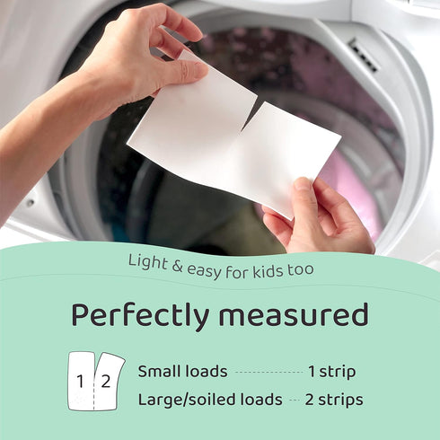 Eco Friendly, Plant Powered Laundry Detergent Strips - 100 Loads - Fragrance Free, Unscented, Ultra Concentrated, Earth Friendly No Plastic - Ligh...